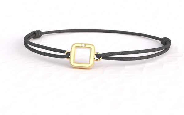 Bracelet Core Square - Argent platinium Jaune - Vide
