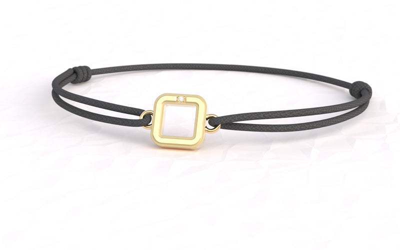 Bracelet Core Square - Argent platinium Jaune - Vide