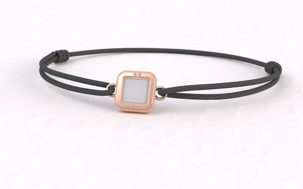 Bracelet Core Square - Argent platinium Rose - Plein Nacre