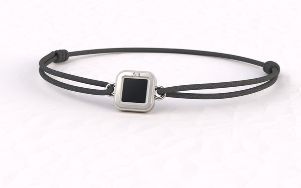 Bracelet Core Square - Argent platinium - Plein Onyx