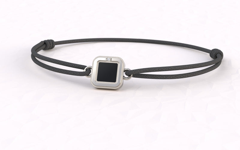 Bracelet Core Square - Argent platinium - Plein Onyx