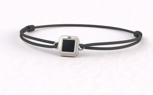 Bracelet Core Square - Argent platinium - Plein Onyx