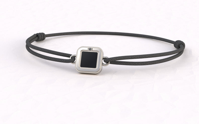 Bracelet Core Square - Argent platinium - Plein Onyx