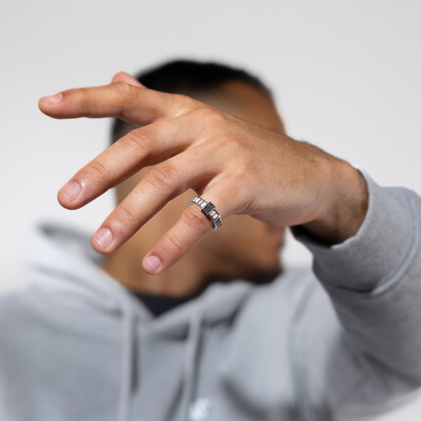 Bind Me Ring Silver &amp; Black Diamonds