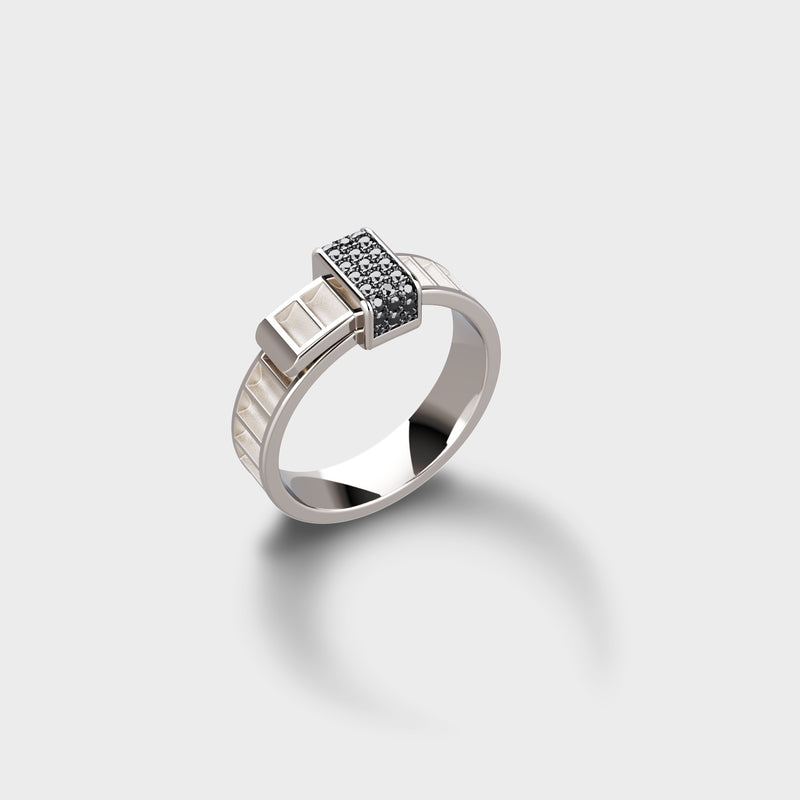 Bind Me Gold Ring - Black Diamonds