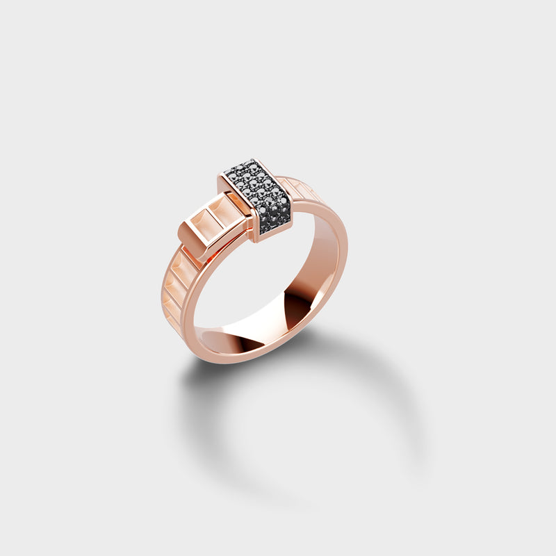 Bague Bind Me Or & Diamants Noirs