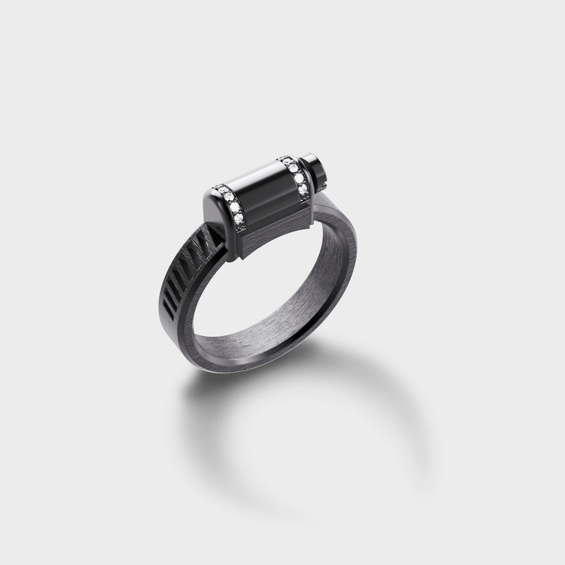 Bague Love Affair Argent Platiné & Serti-Partiel Diamants Blancs