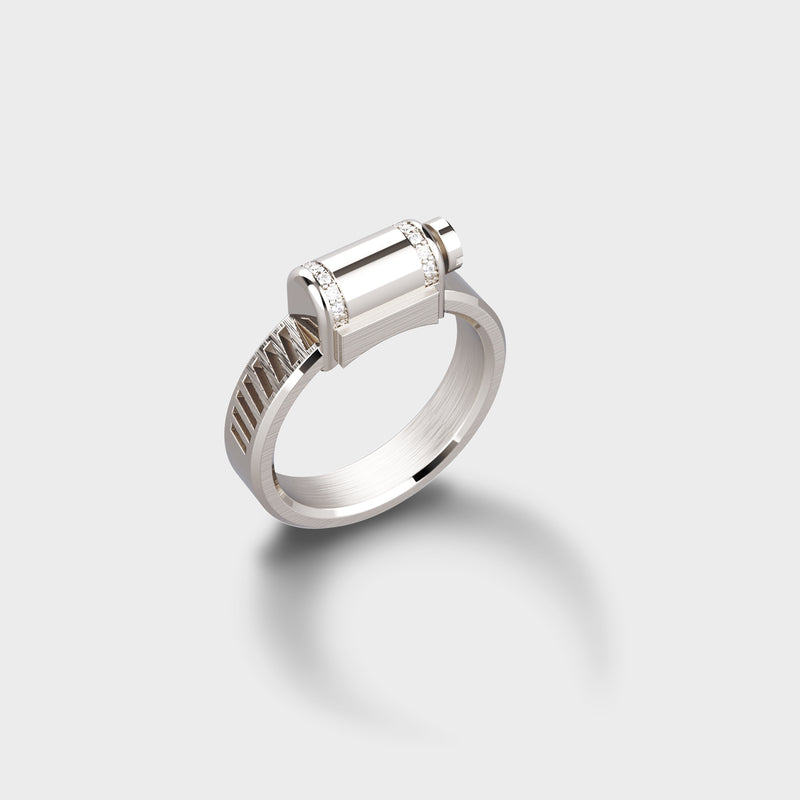 Bague Love Affair Argent Platiné & Serti-Partiel Diamants Blancs