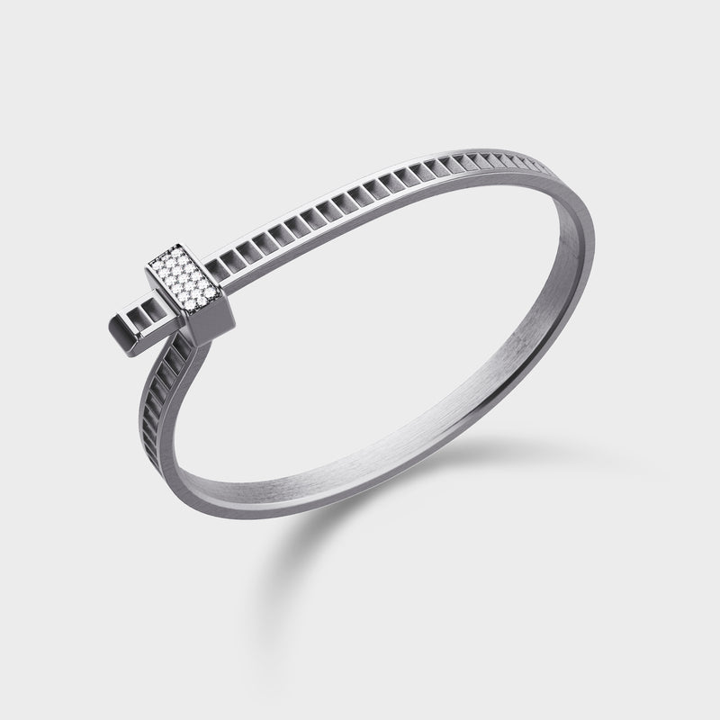 Bracelet Bind Me Argent Platiné & Diamants Blancs