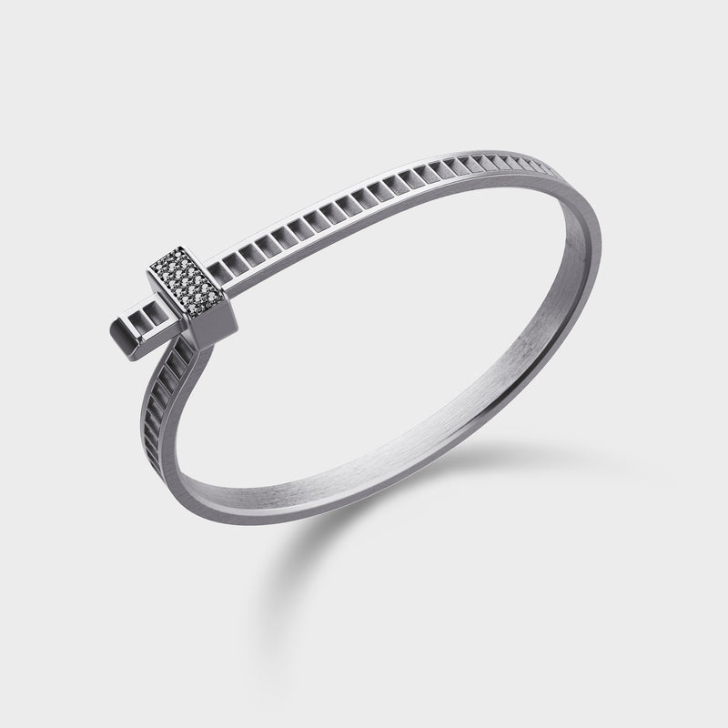 Bracelet Bind Me Argent & Diamants Noirs