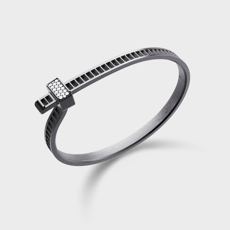 Bracelet Bind Me Argent Platiné & Diamants Blancs