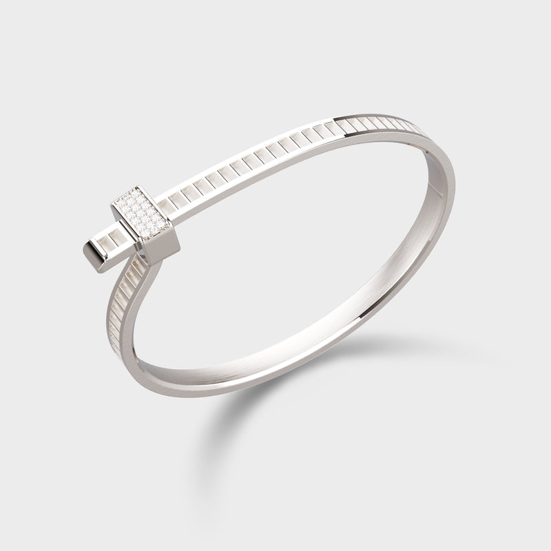 Bracelet Bind Me Argent Platiné & Diamants Blancs