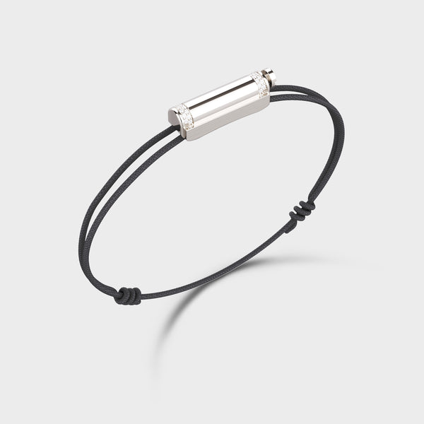 Love Affair Silver &amp; White Diamond Cord Bracelet