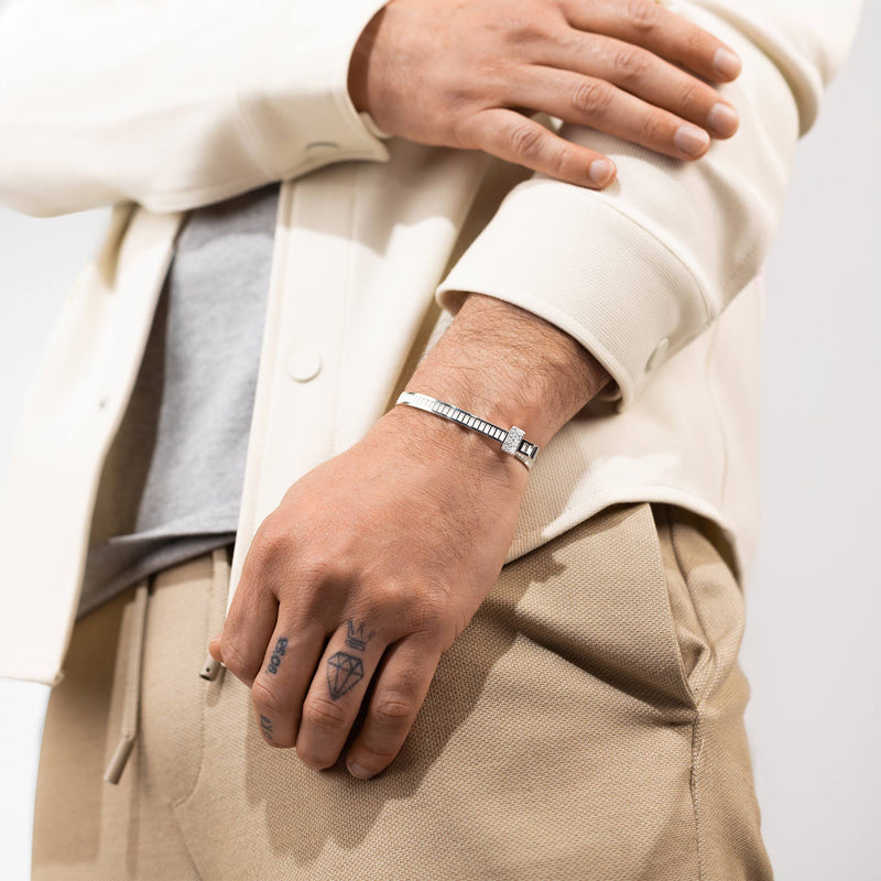 Bracelet Bind Me Argent Platiné & Diamants Blancs