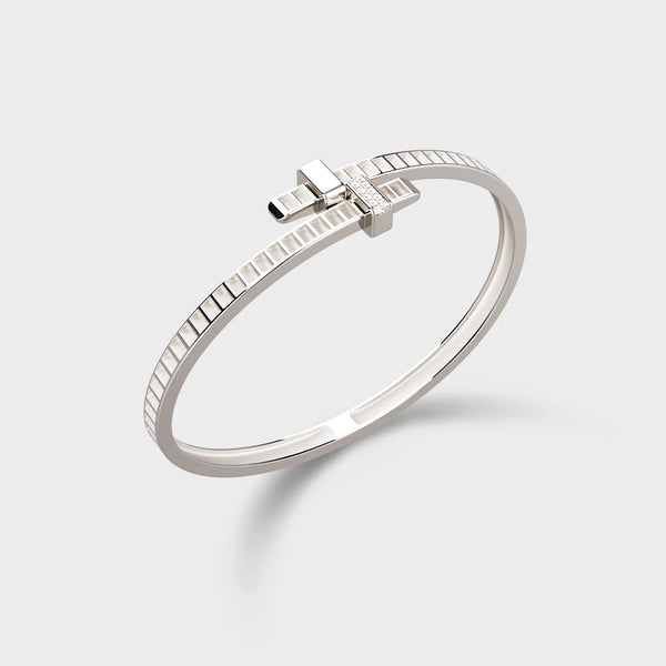 Bracelet Bind Me Toi & Moi Argent Platiné Serti-Partiel Diamants Blancs