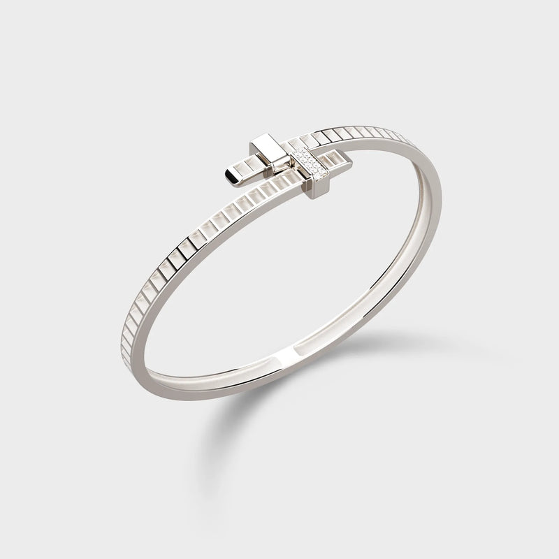 Bracelet Bind Me Toi & Moi Argent Platiné Serti-Partiel Diamants Blancs