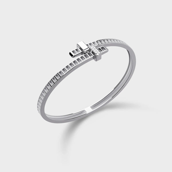 Bracelet Bind Me Toi & Moi Argent Platiné Serti-Partiel Diamants Blancs