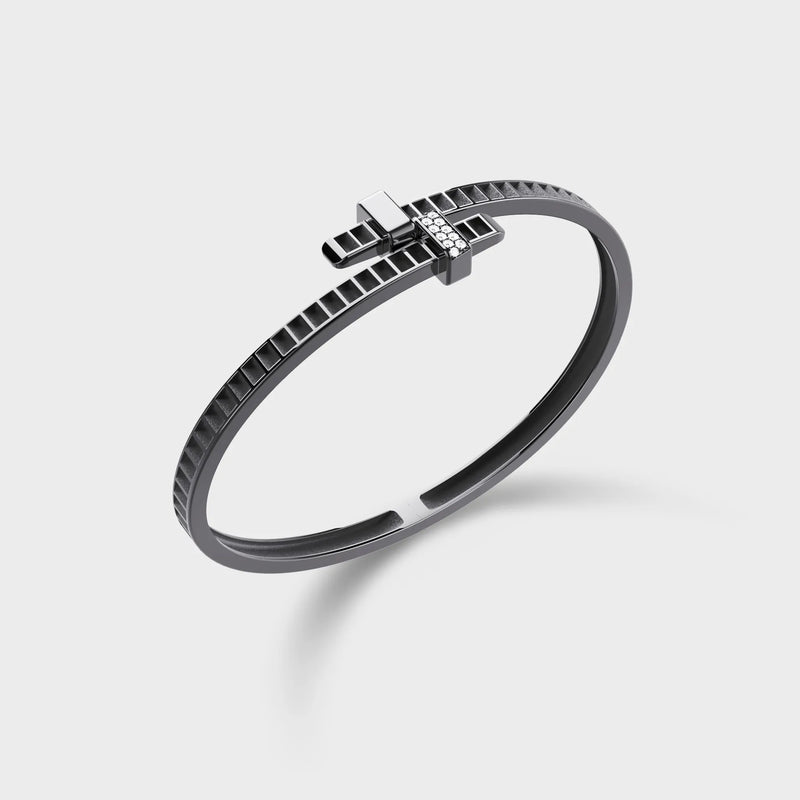Bracelet Bind Me Toi & Moi Argent Platiné Serti-Partiel Diamants Blancs