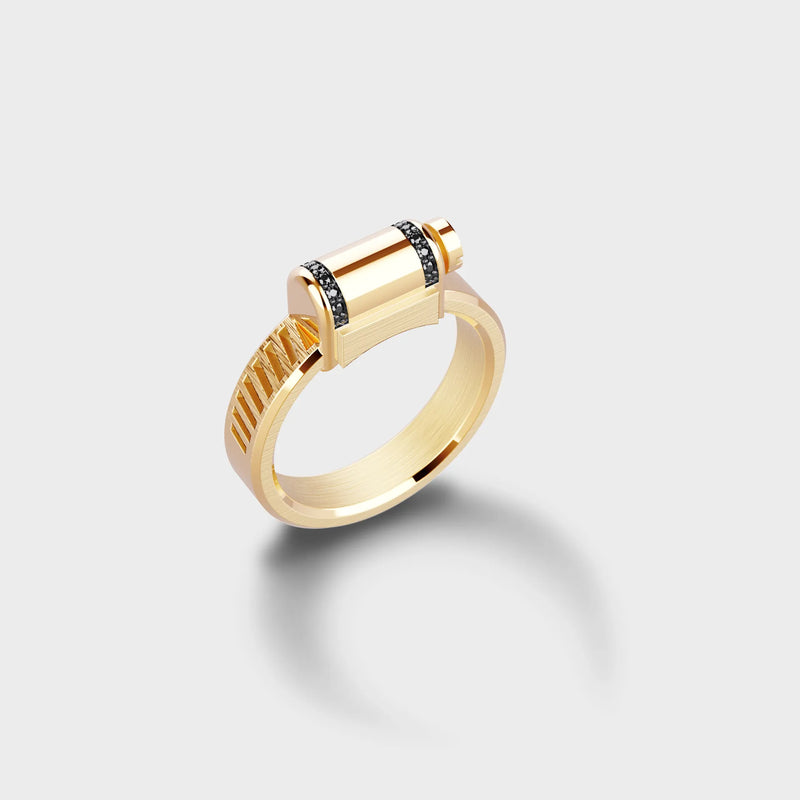 Bague Love Affair Argent & Serti-Partiel Diamants Noirs