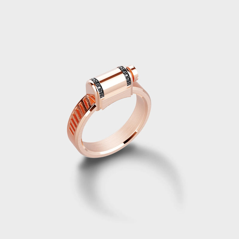 Bague Love Affair Argent & Serti-Partiel Diamants Noirs